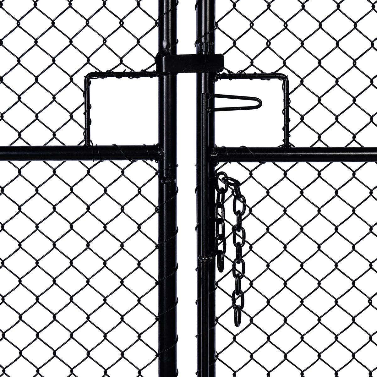 Chain Link Plain Top Double Gate Powder Coated Black 2100 / 4000