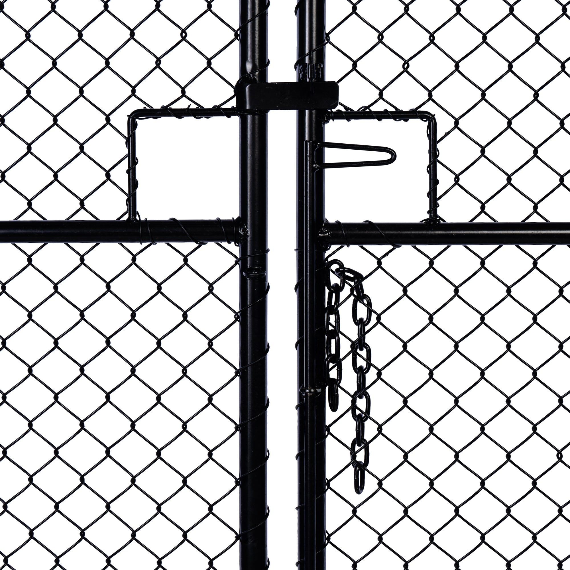 Chain Link Plain Top Double Gate Powder Coated Black 2100 / 4000