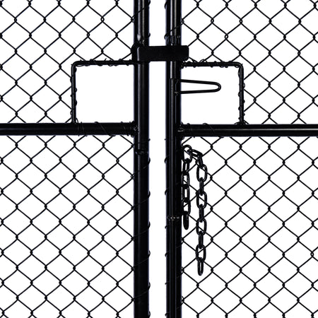 Chain Link Plain Top Double Gate Powder Coated Black 2100 / 4000