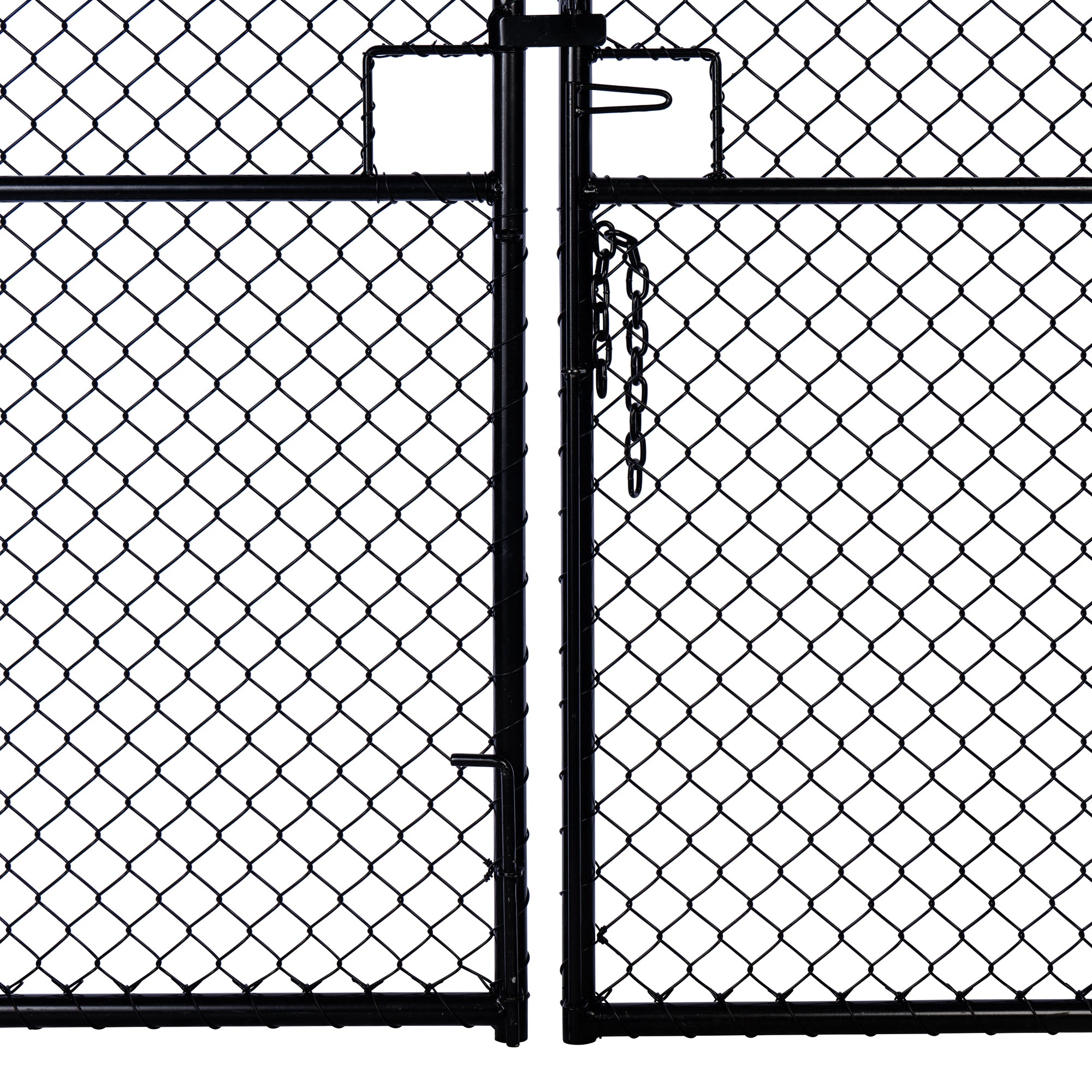 Chain Link Plain Top Double Gate Powder Coated Black 2100 / 4000