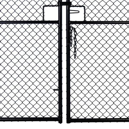 Chain Link Plain Top Double Gate Powder Coated Black 2100 / 4000
