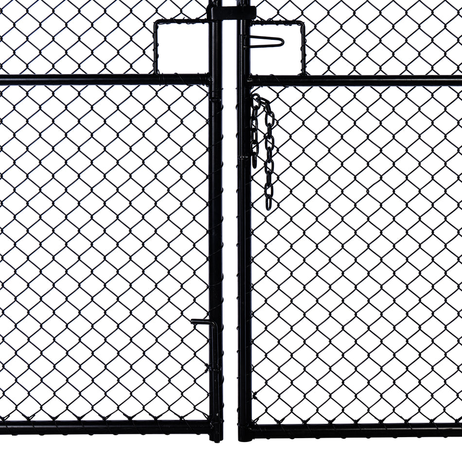 Chain Link Plain Top Double Gate Powder Coated Black 2100 / 4000