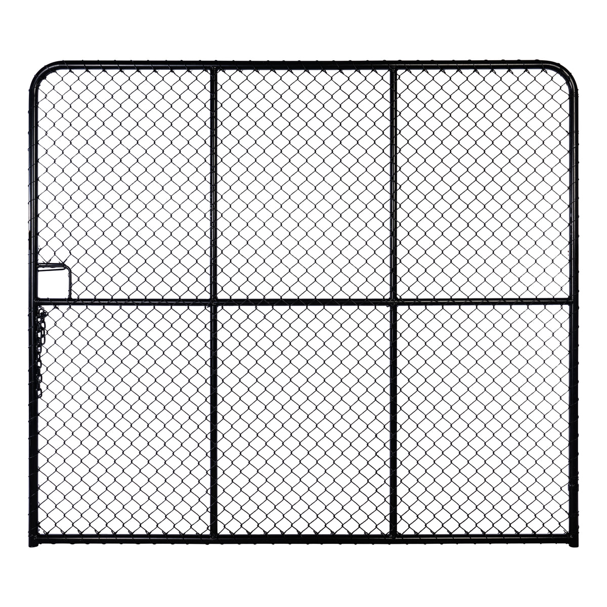 Chain Link Plain Top Double Gate Powder Coated Black 2100 / 6000