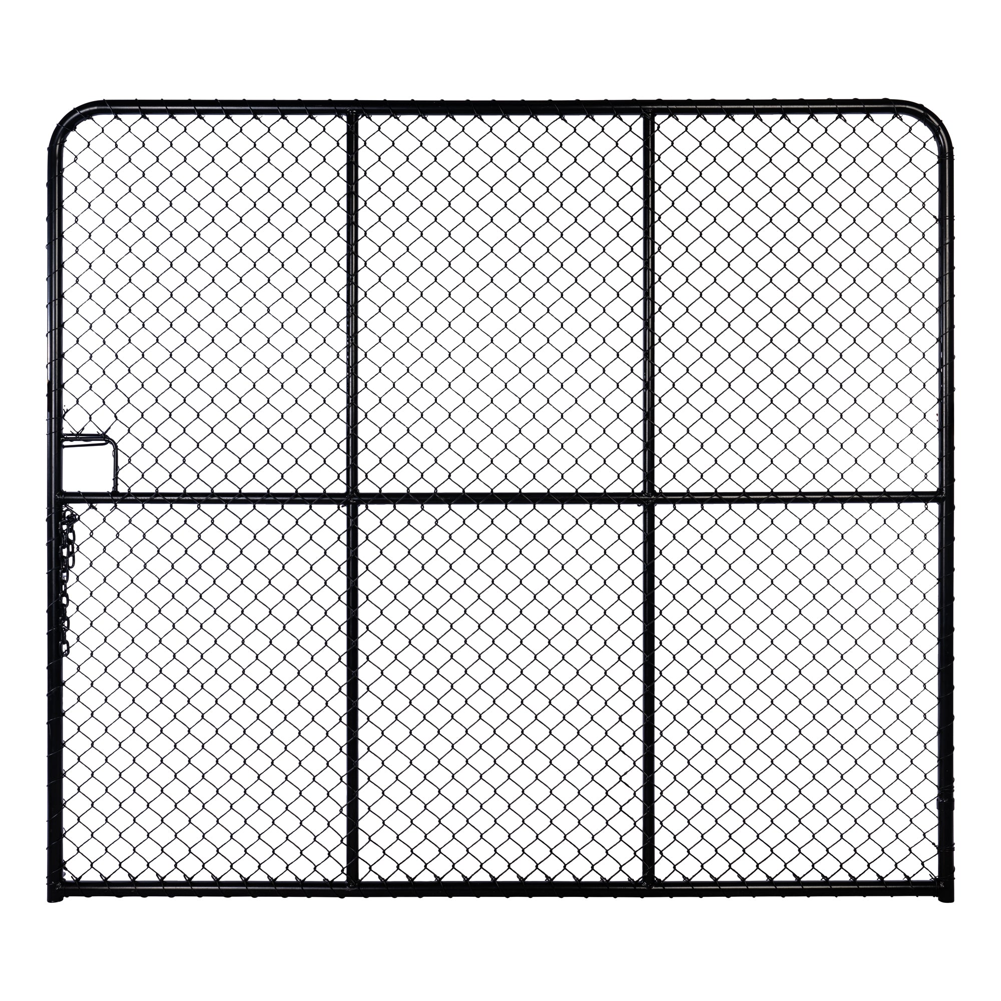 Chain Link Plain Top Double Gate Powder Coated Black 2100 / 6000