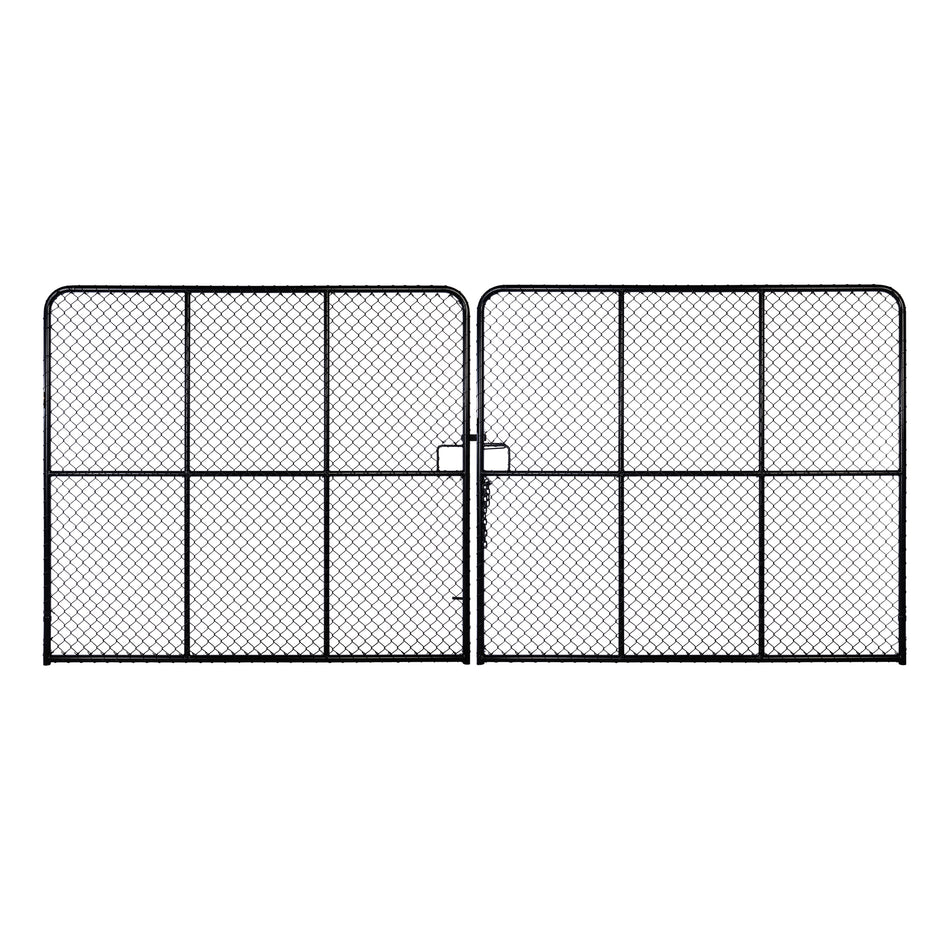Chain Link Plain Top Double Gate Powder Coated Black 2100 / 6000