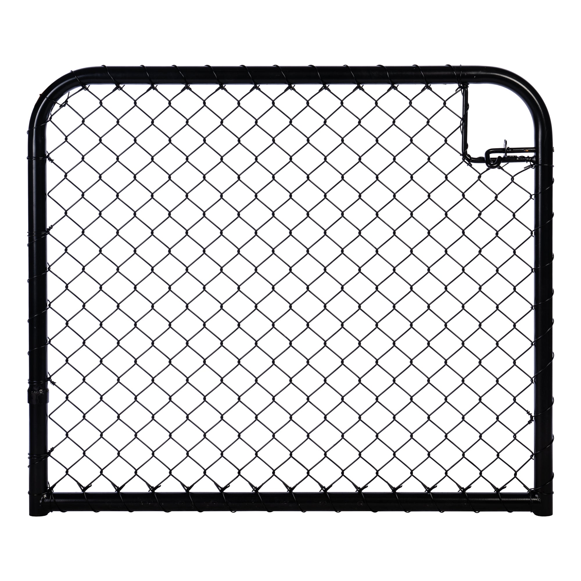 Chain Link Plain Top Single Gate Powder Coated Black 900 / 1000