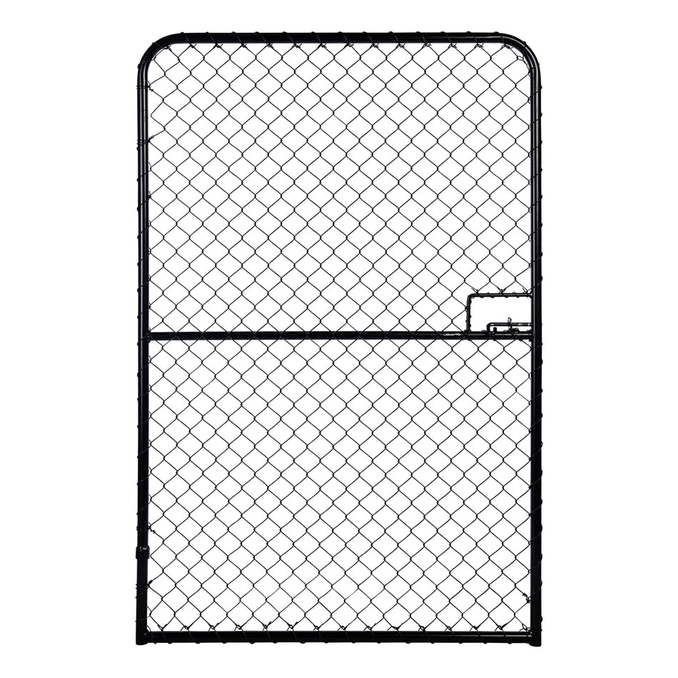Chain-link Pedestrian Plain Top Single Gate Powder Coated Black 2100H x 1000W