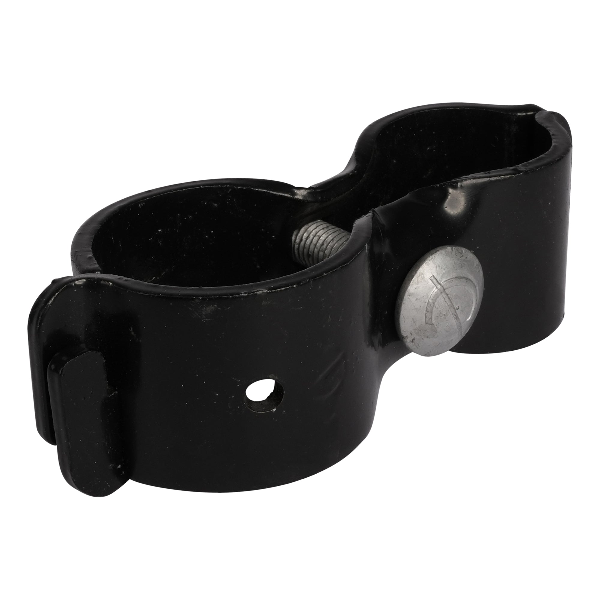 Tail Less Hinge Clamp Powder Coated Black 50NB Post x 25NB Gate