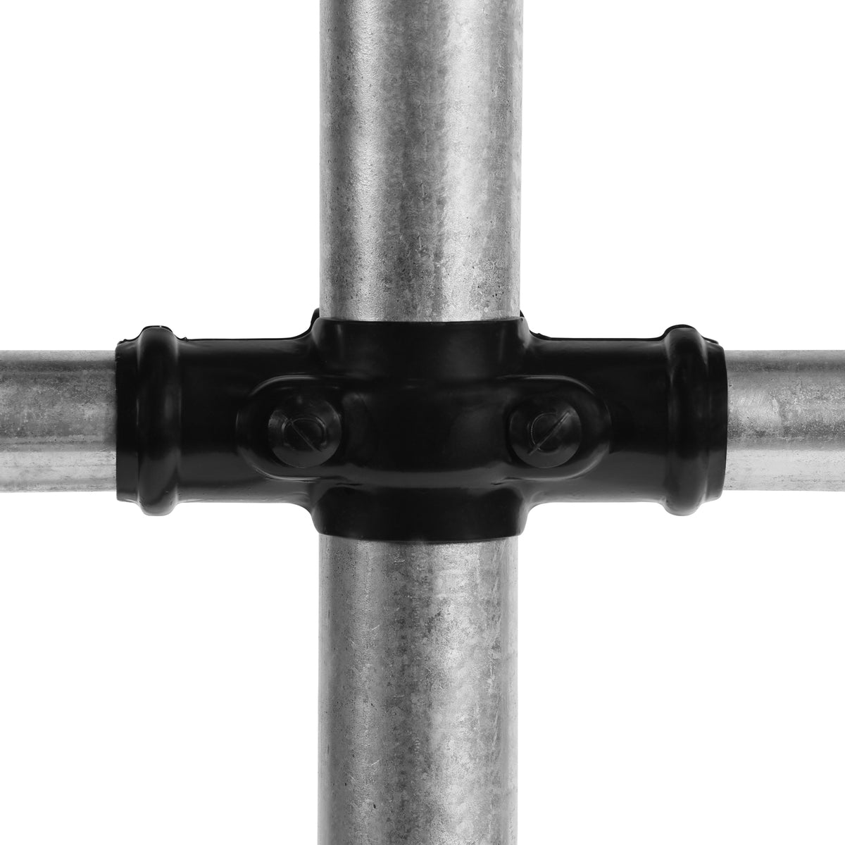 Fixed Cross Fitting Powder Coated Black 20NB Butt x 20NB Thru