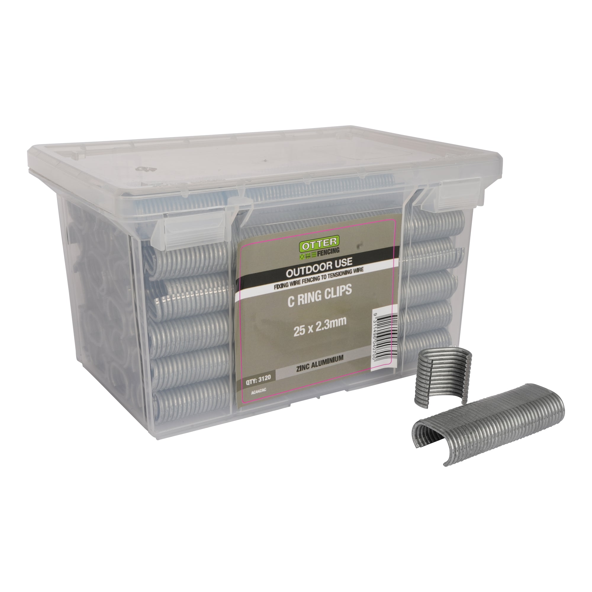 C-Clips Zinc Aluminium Galvanised 25 x 2.3mm