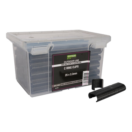 C-Clips Zinc Aluminium Powder Coated Black 25 x 2.3mm