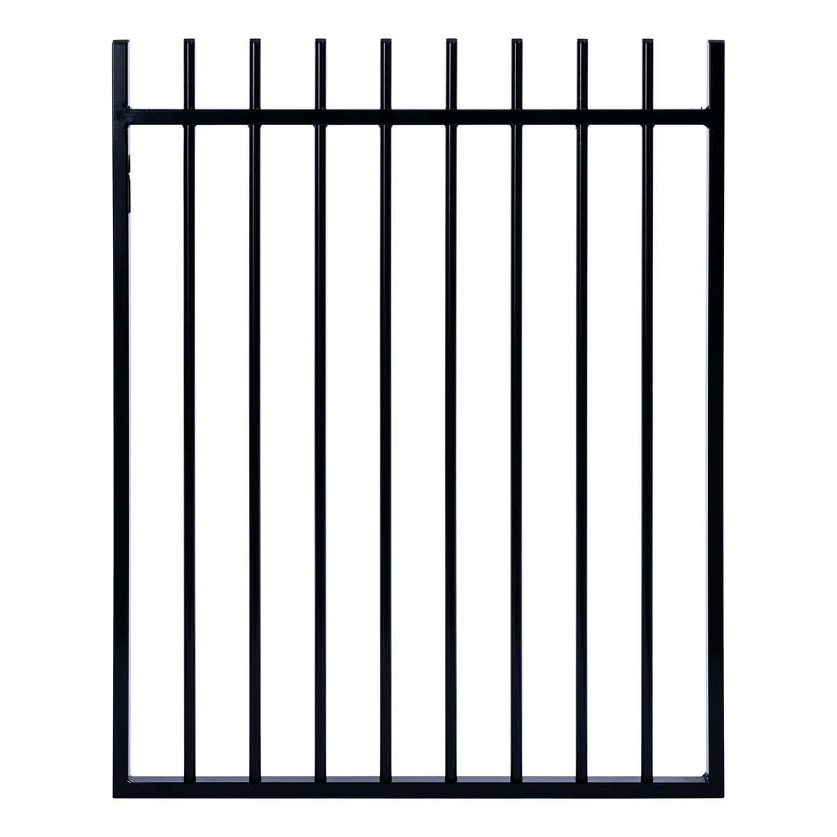 Rod Top Tubular Single Gate Powder Coated Black 1200 / 970