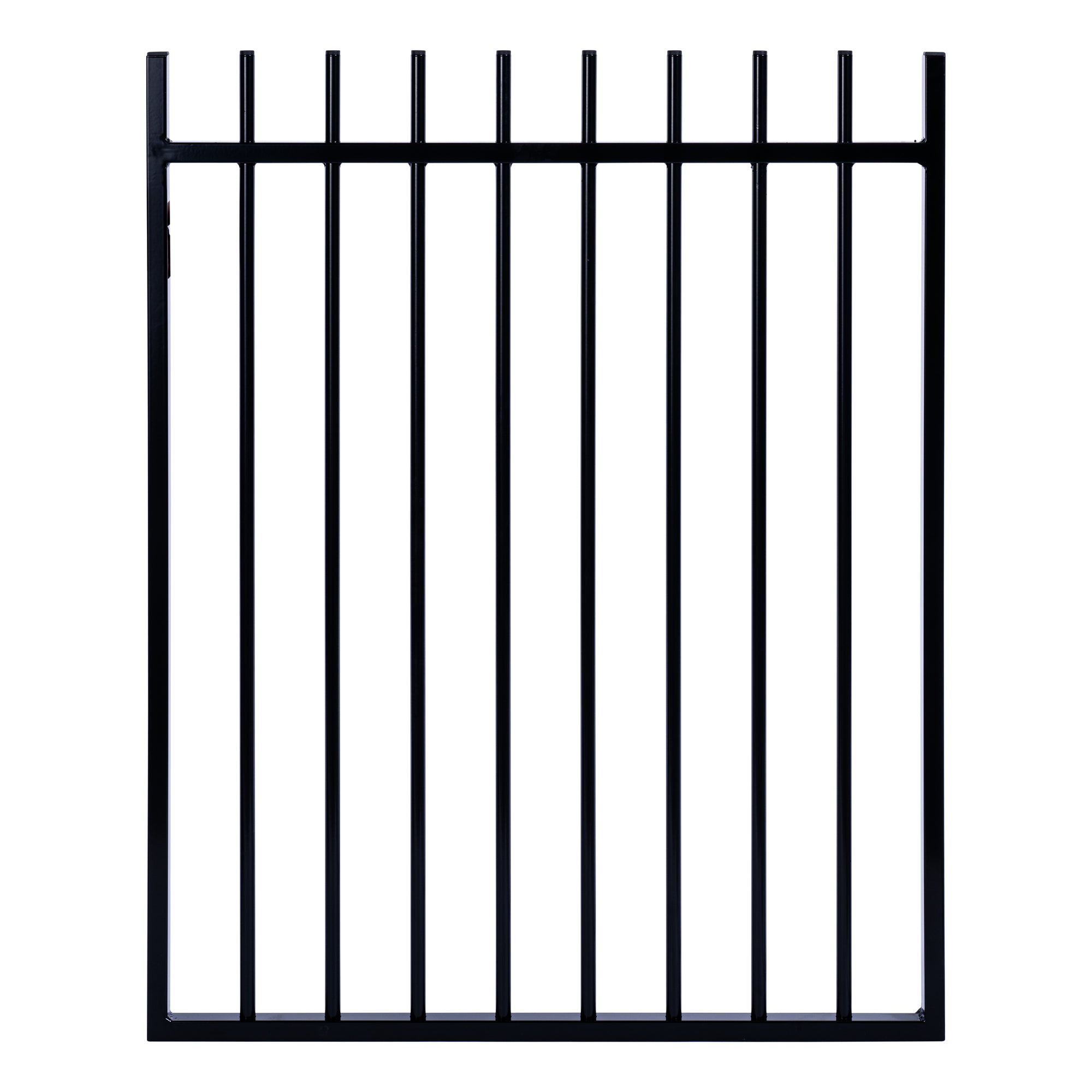 Rod Top Tubular Single Gate Powder Coated Black 1200 / 970