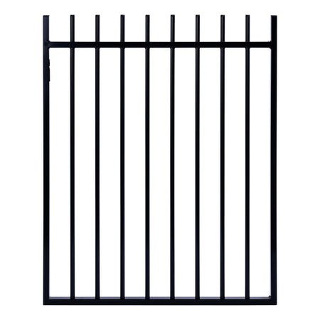 Rod Top Tubular Single Gate Powder Coated Black 1200 / 970