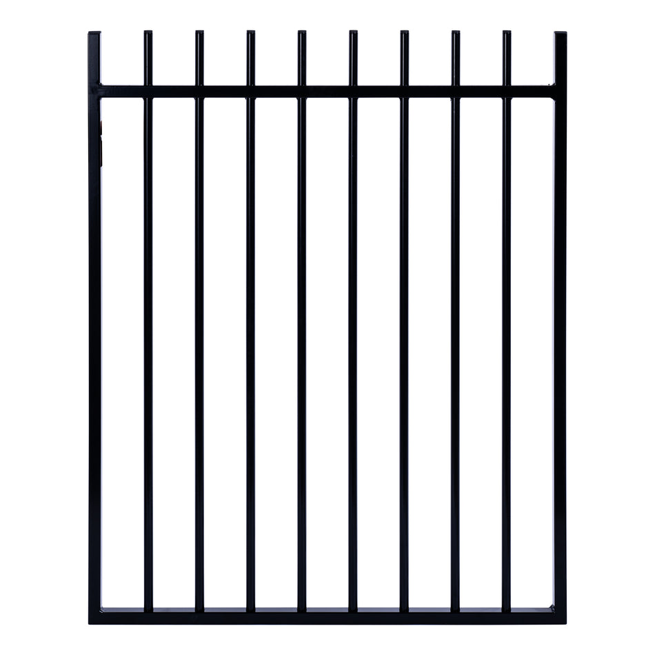Rod Top Tubular Single Gate Powder Coated Black 1200 / 970