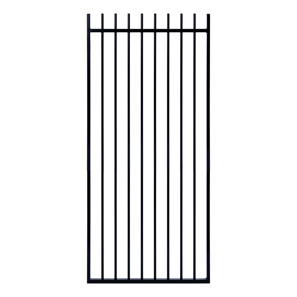Rod Top Tubular Single Gate (960mm Width) Powder Coated Black