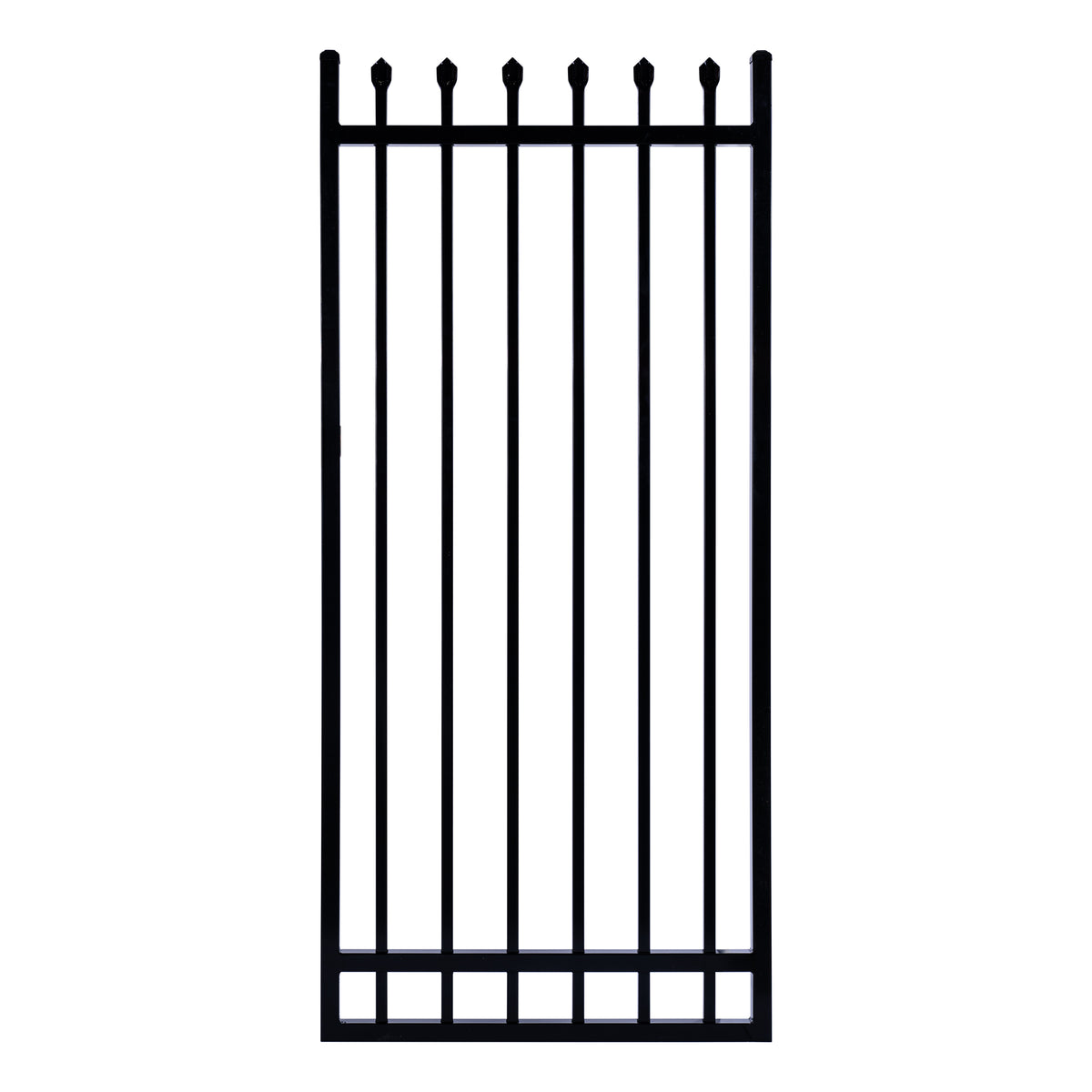 Spear Top Tubular Single Gate Powder Coated Black 1800 / 150