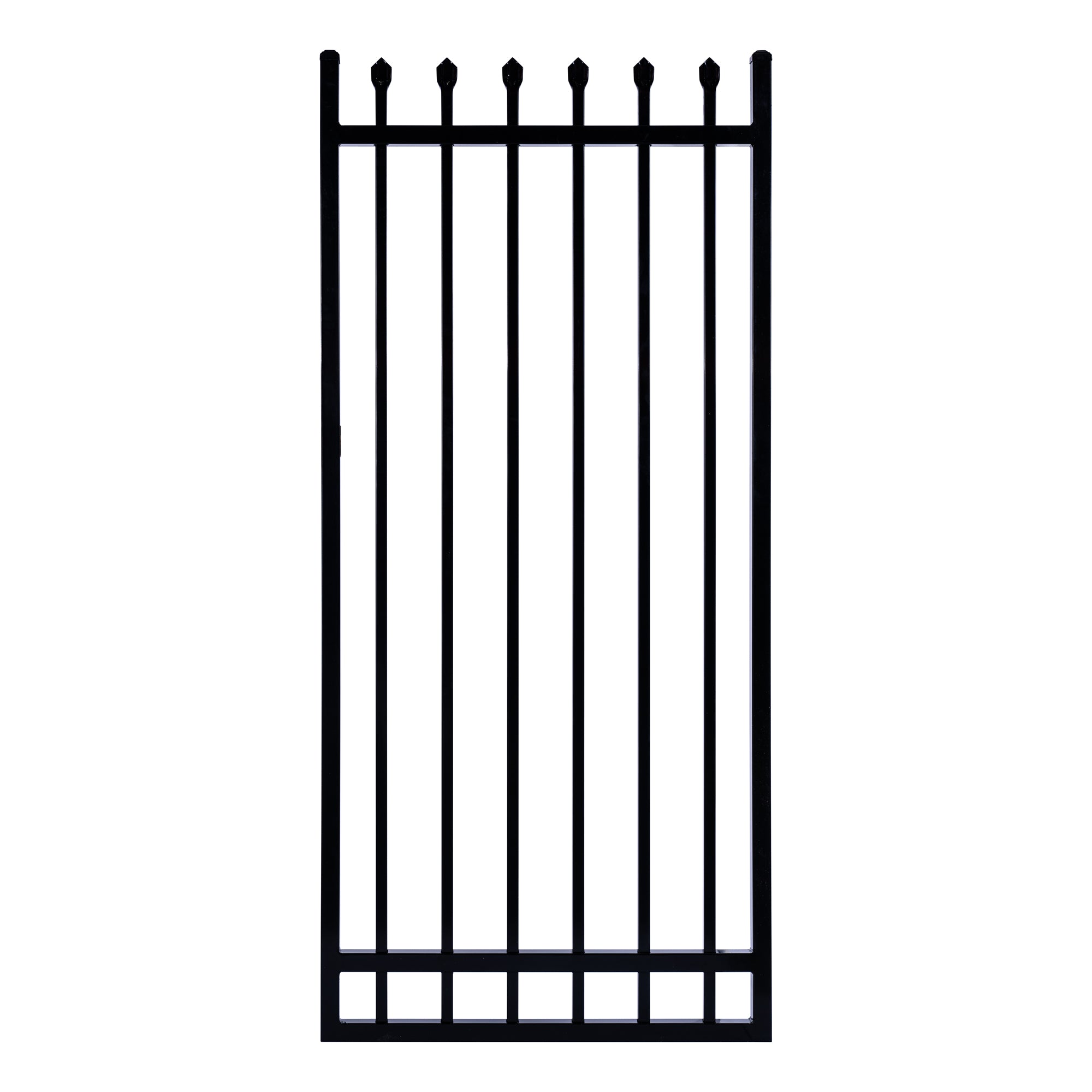 Spear Top Tubular Single Gate Powder Coated Black 1800 / 150