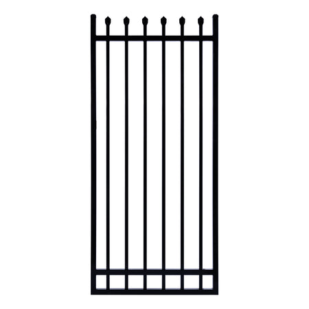 Spear Top Tubular Single Gate Powder Coated Black 1800 / 150