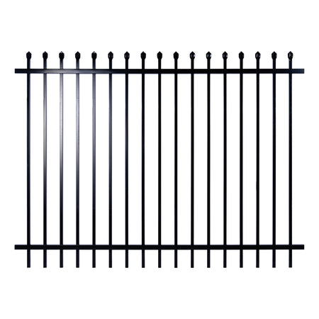 Diplomat Tubular Panel (Spear Top) Powder Coated Black 1800 / 150