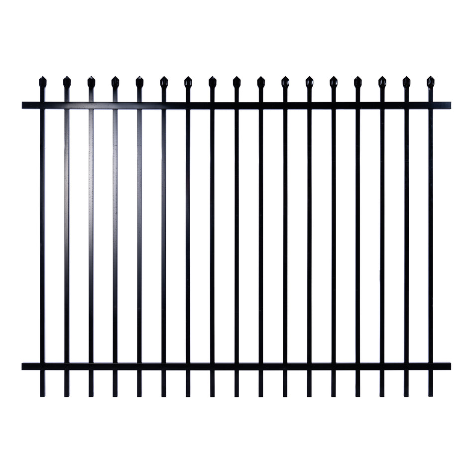 Diplomat Tubular Panel (Spear Top) Powder Coated Black 1800 / 150