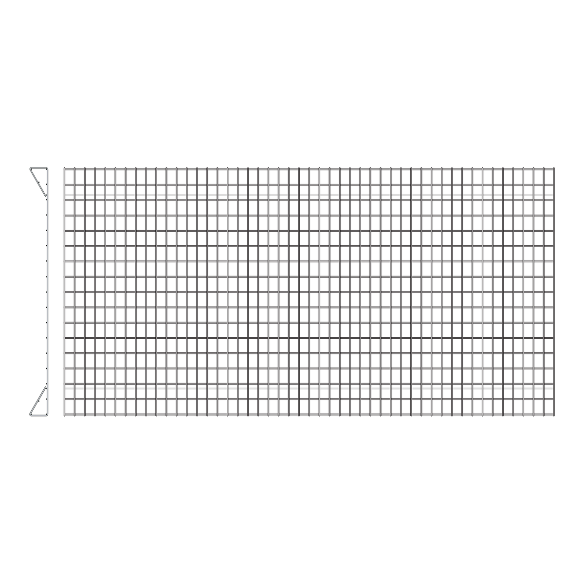 Acacia Welded Mesh Panel Powder Coated Black Drawing