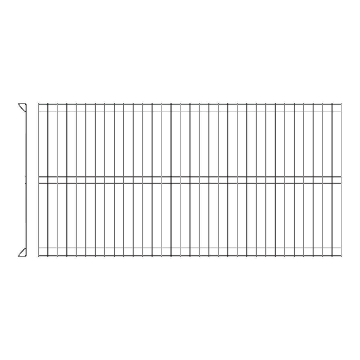 Banksia Welded Mesh Panel Powder Coated Black Drawing