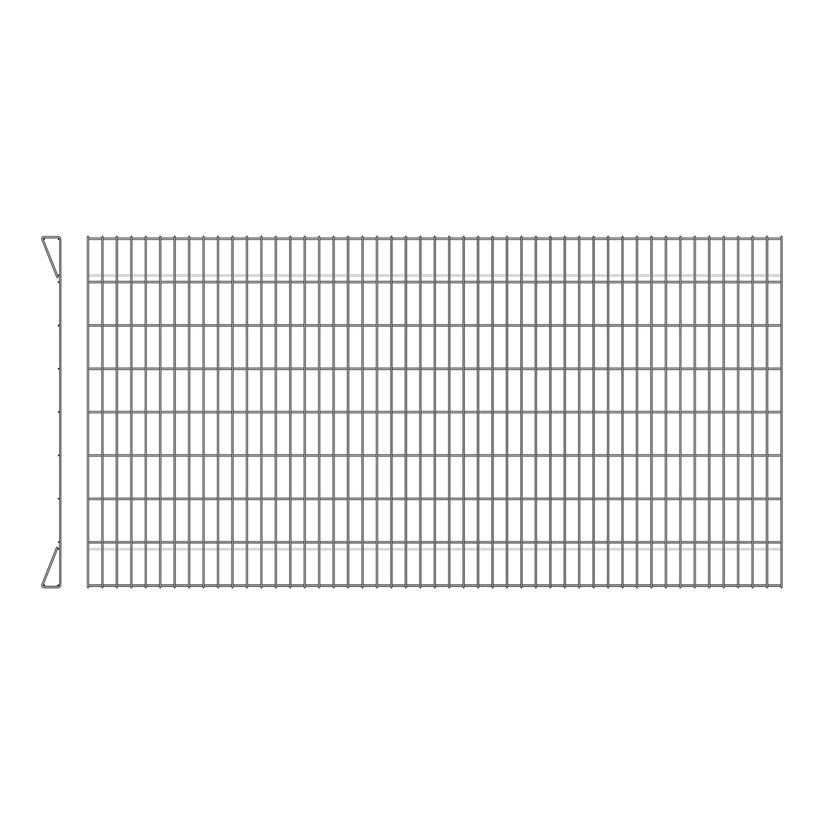 Garden Welded Mesh Panel Powder Coated Black Drawing