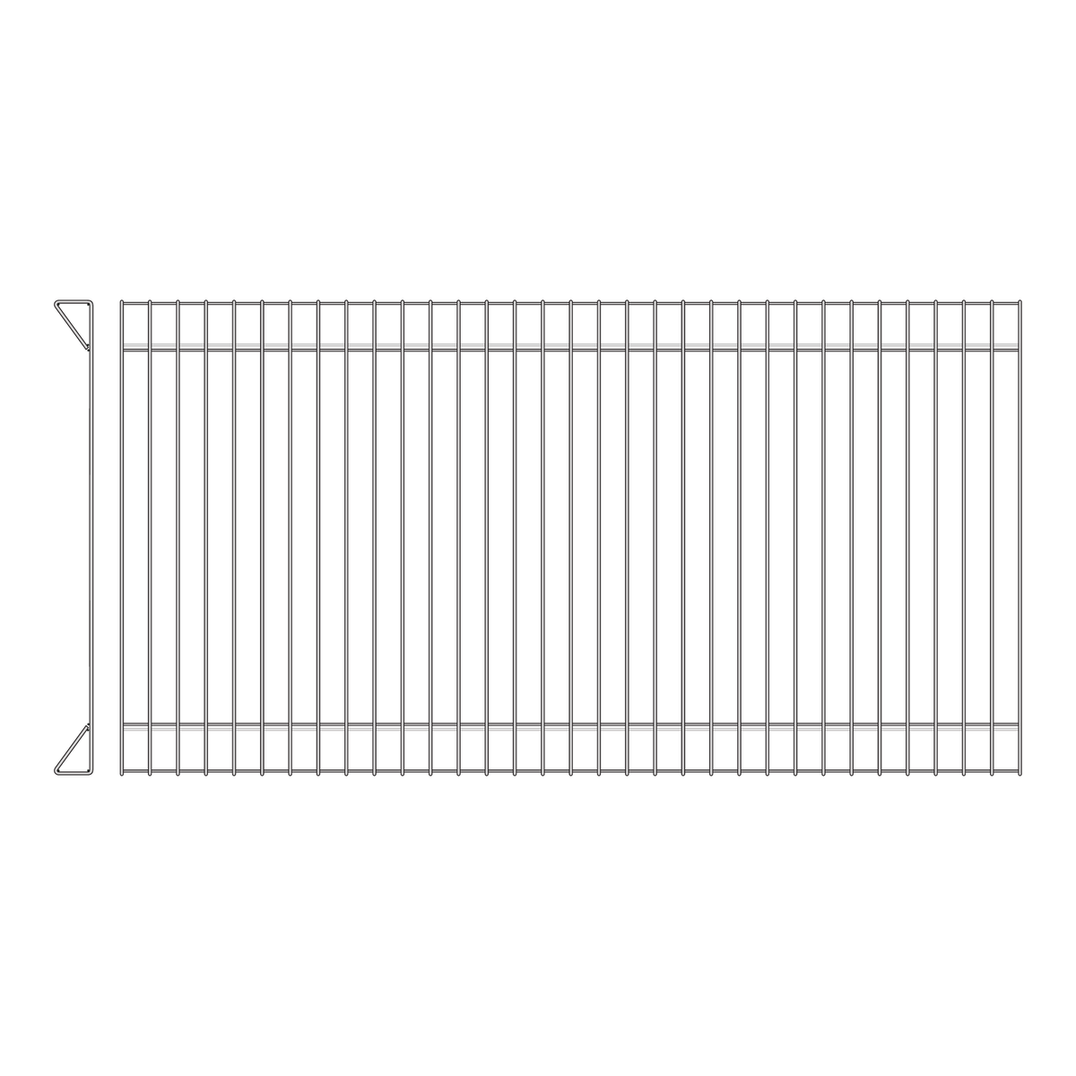 Wattle Welded Mesh Panel Powder Coated Black Drawing