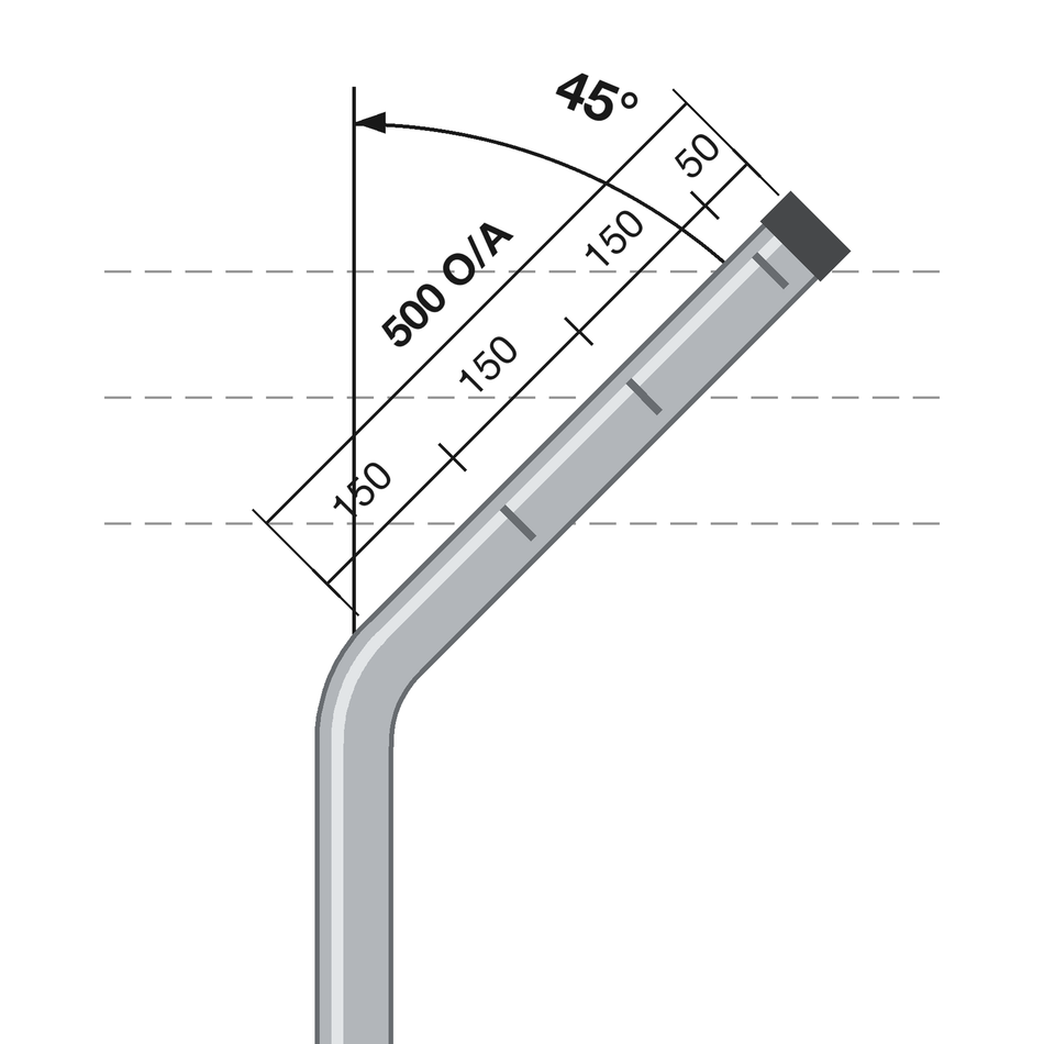 Round Steel Crimped and Cranked Post Inline Galvanised