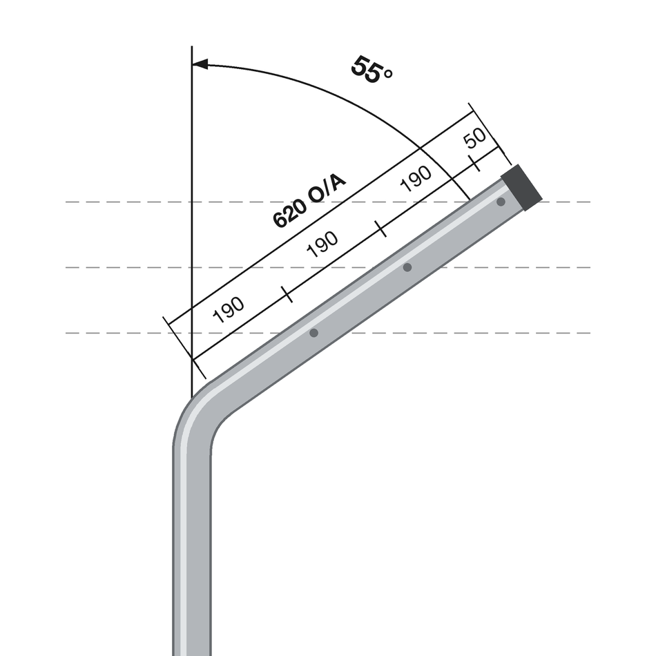 Round Steel Crimped and Cranked Post Right-Angle Corner Galvanised